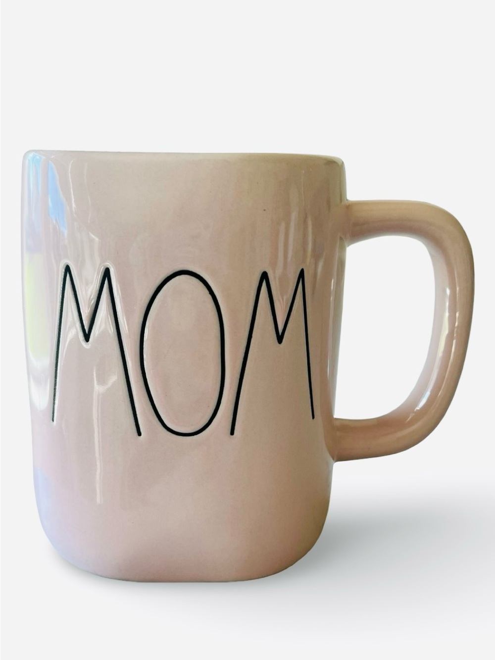 Rae Dunn MOM Pink Ceramic Coffee Mug Artisan Collection Magenta